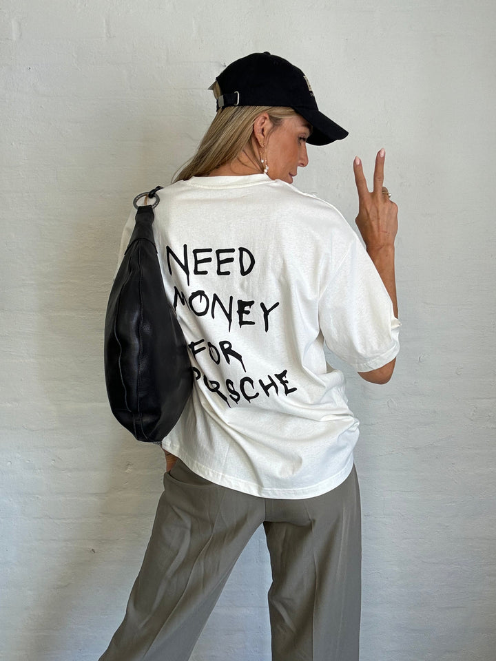 Statement t-shirt - Need money for porsche - Kira  - Sassy Copenhagen