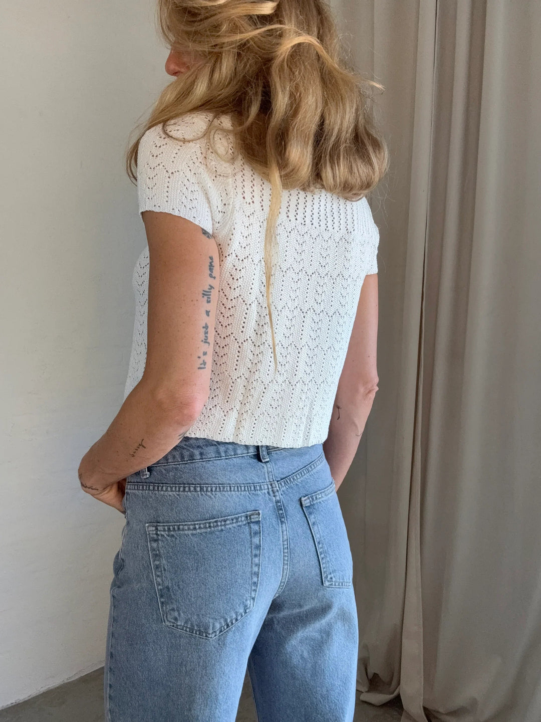 Sassy Copenhagen - Strikket top - Hvid blonde - Ella - Stilkompagniet.dk