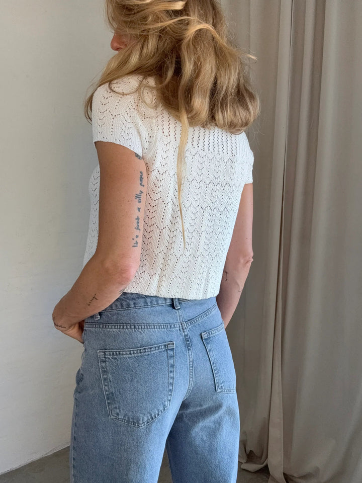 Sassy Copenhagen - Strikket top - Hvid blonde - Ella - Stilkompagniet.dk