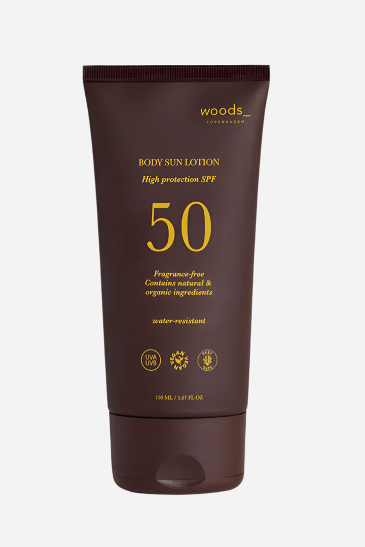 WOODS - Sun Lotion - Body 50 SPF - Vegan - 150ml - sss - Stilkompagniet.dk
