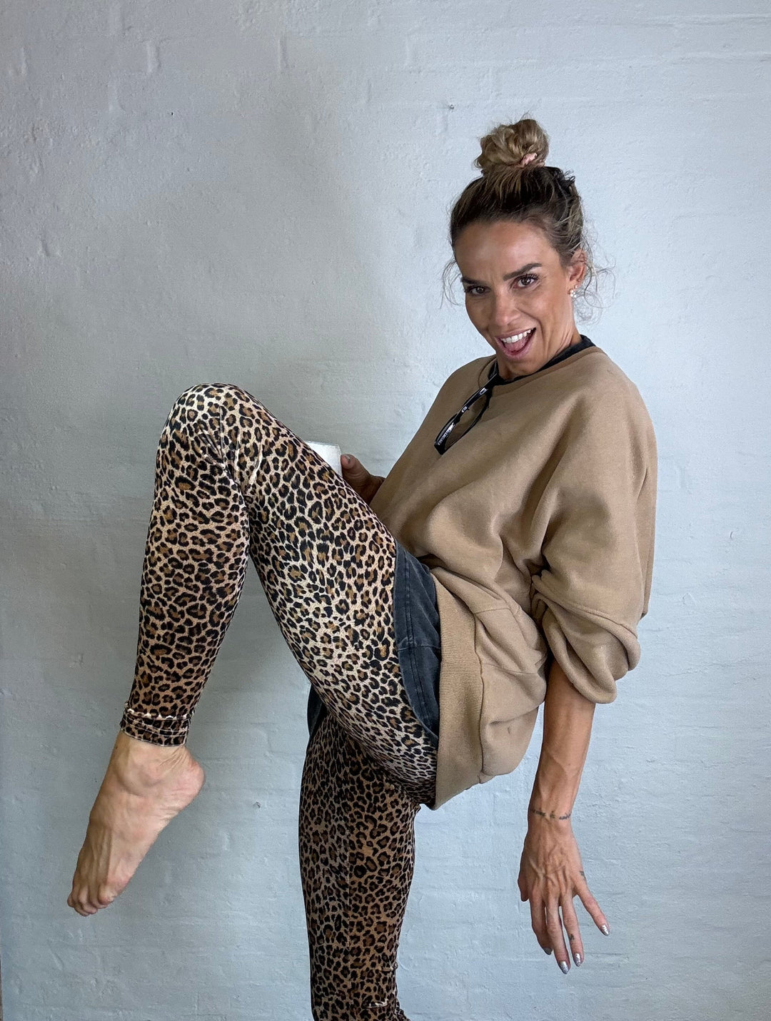 Leopard Velour Leggings - Angela - Hunkøn