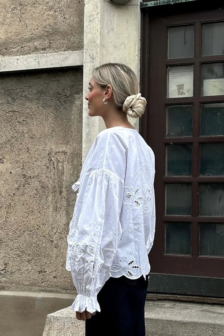 Bomuldsskjorte - Hvid - Maibritt organic cotton - Sissel Edelbo sss - Stilkompagniet.dk
