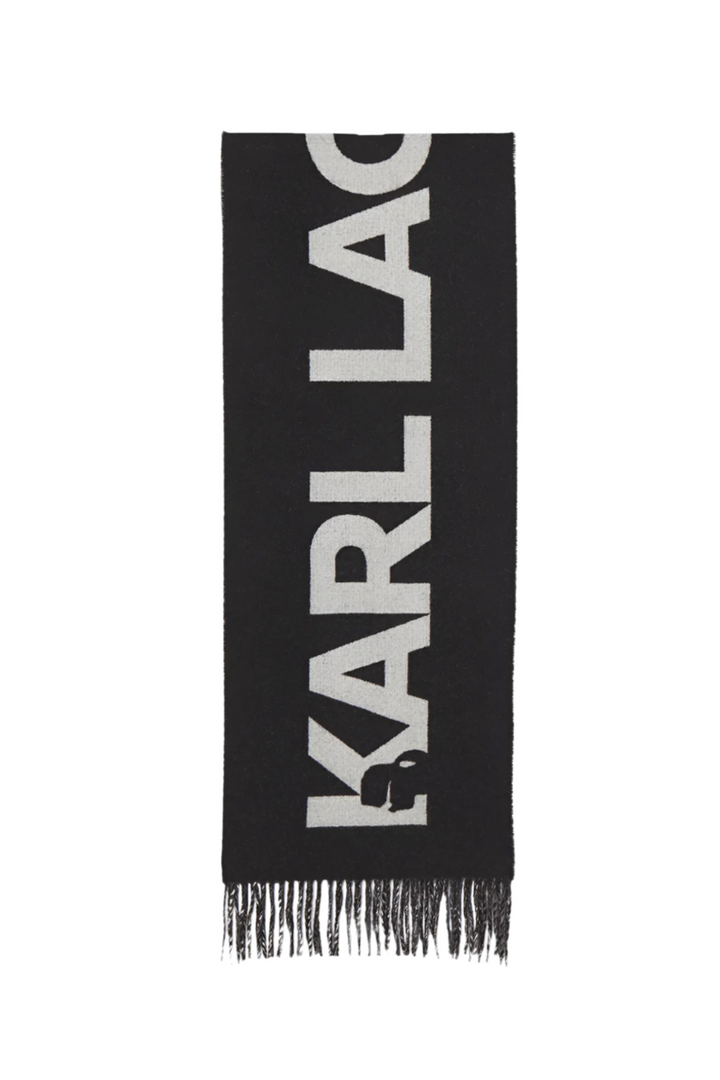 Karl lagerfeld - Halstørklæde - Black/Logo - ESSENTIAL JKRD WOVEN SCARF - Stilkompagniet.dk