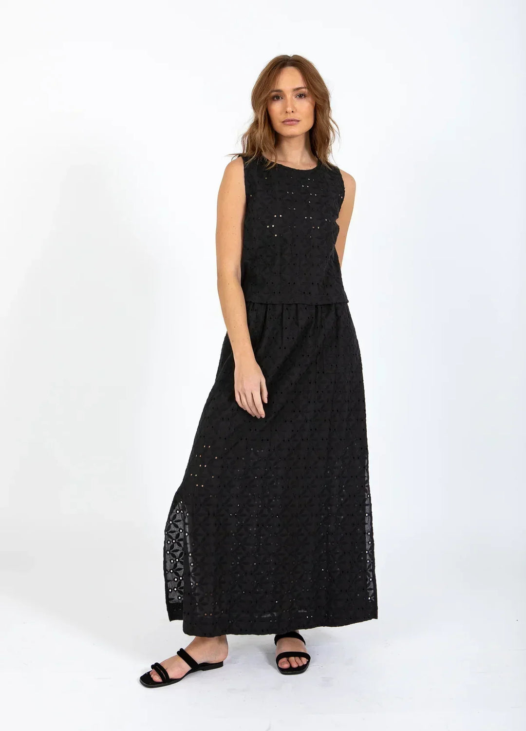 CC Heart - Top - Sort broderi anglaise - Allie