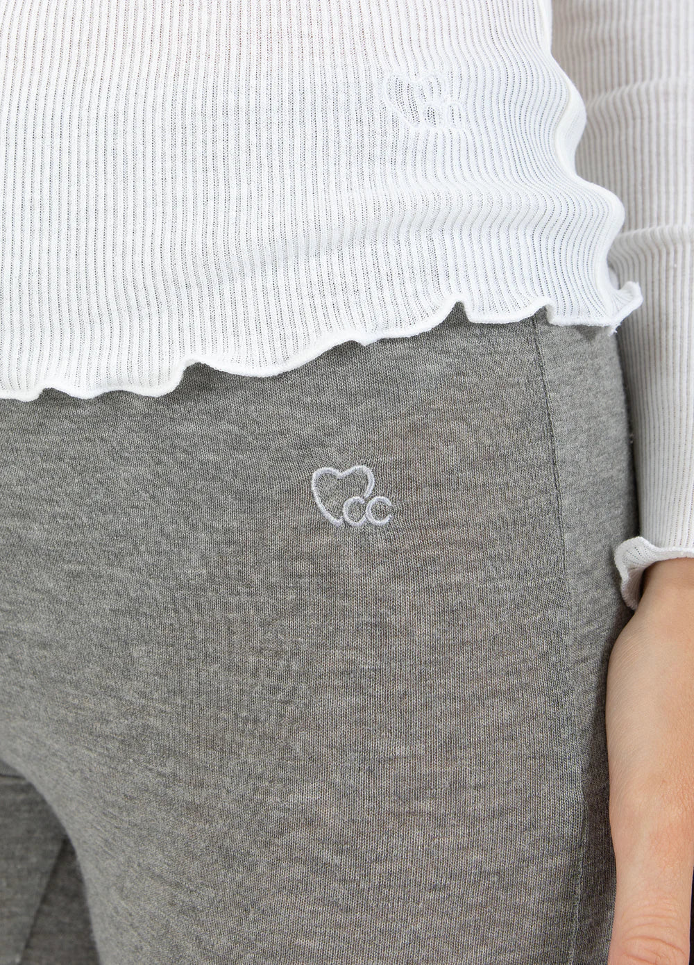 CC HEART - Leggings - Uld - Grey Melange - Lana - Stilkompagniet.dk