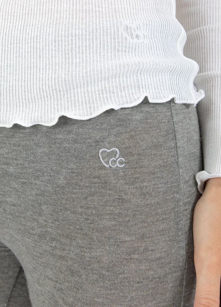 CC HEART - Leggings - Uld - Grey Melange - Lana - Stilkompagniet.dk