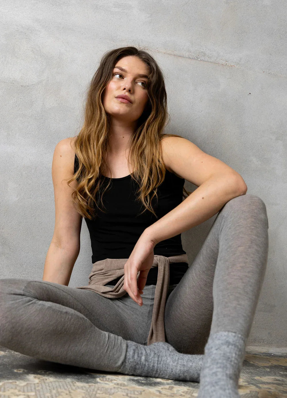 CC HEART - Leggings - Uld - Grey Melange - Lana - Stilkompagniet.dk