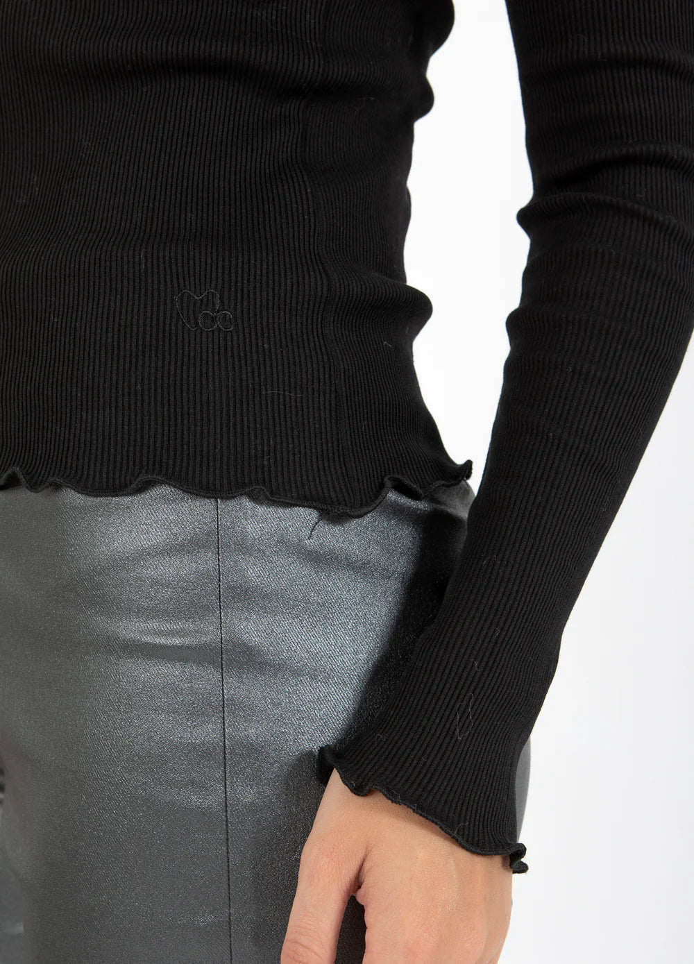 CC Heart - Bluse - Silke Sort - Poppy - Stilkompagniet.dk