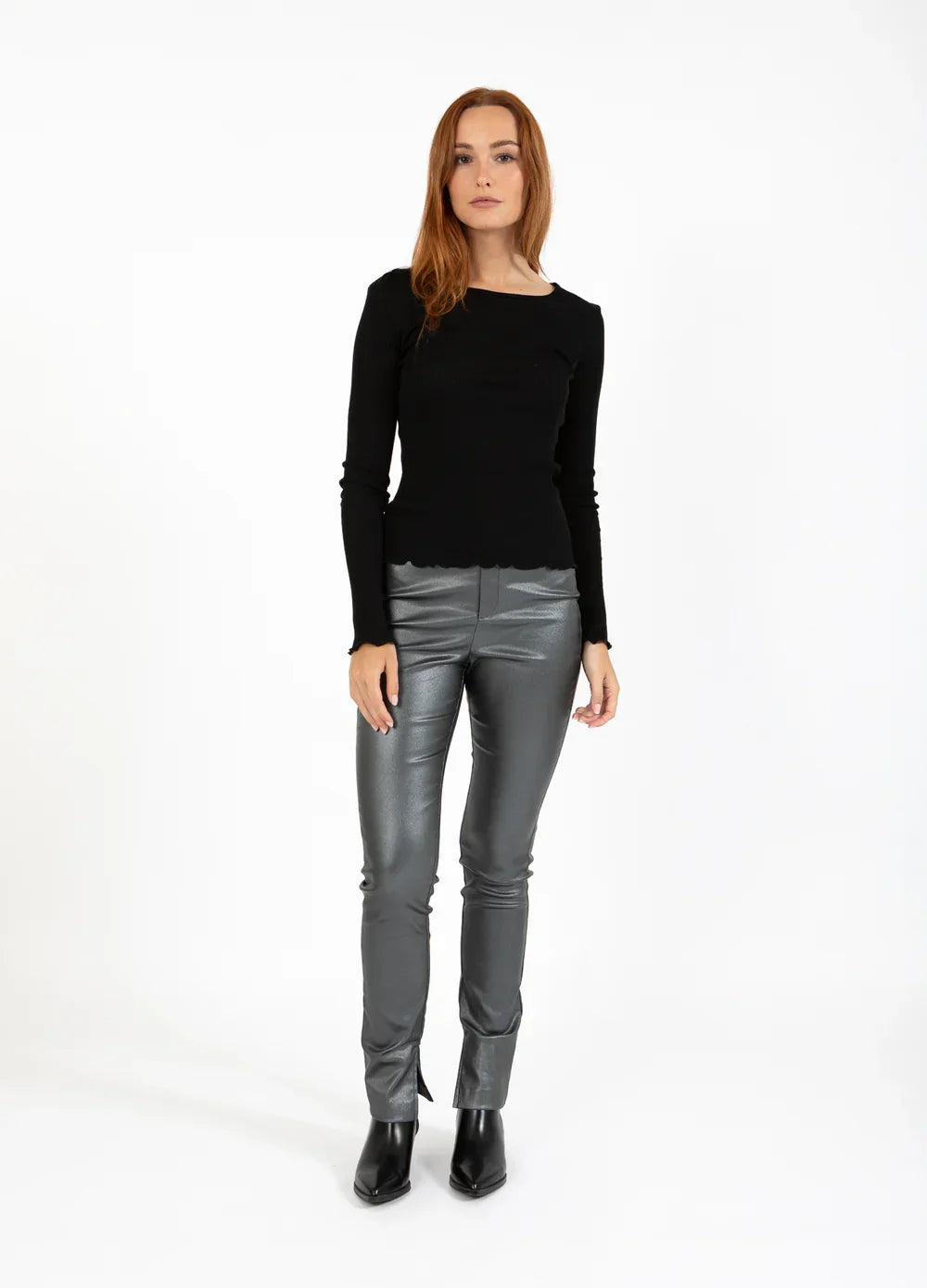 CC Heart - Bluse - Silke Sort - Poppy - Stilkompagniet.dk