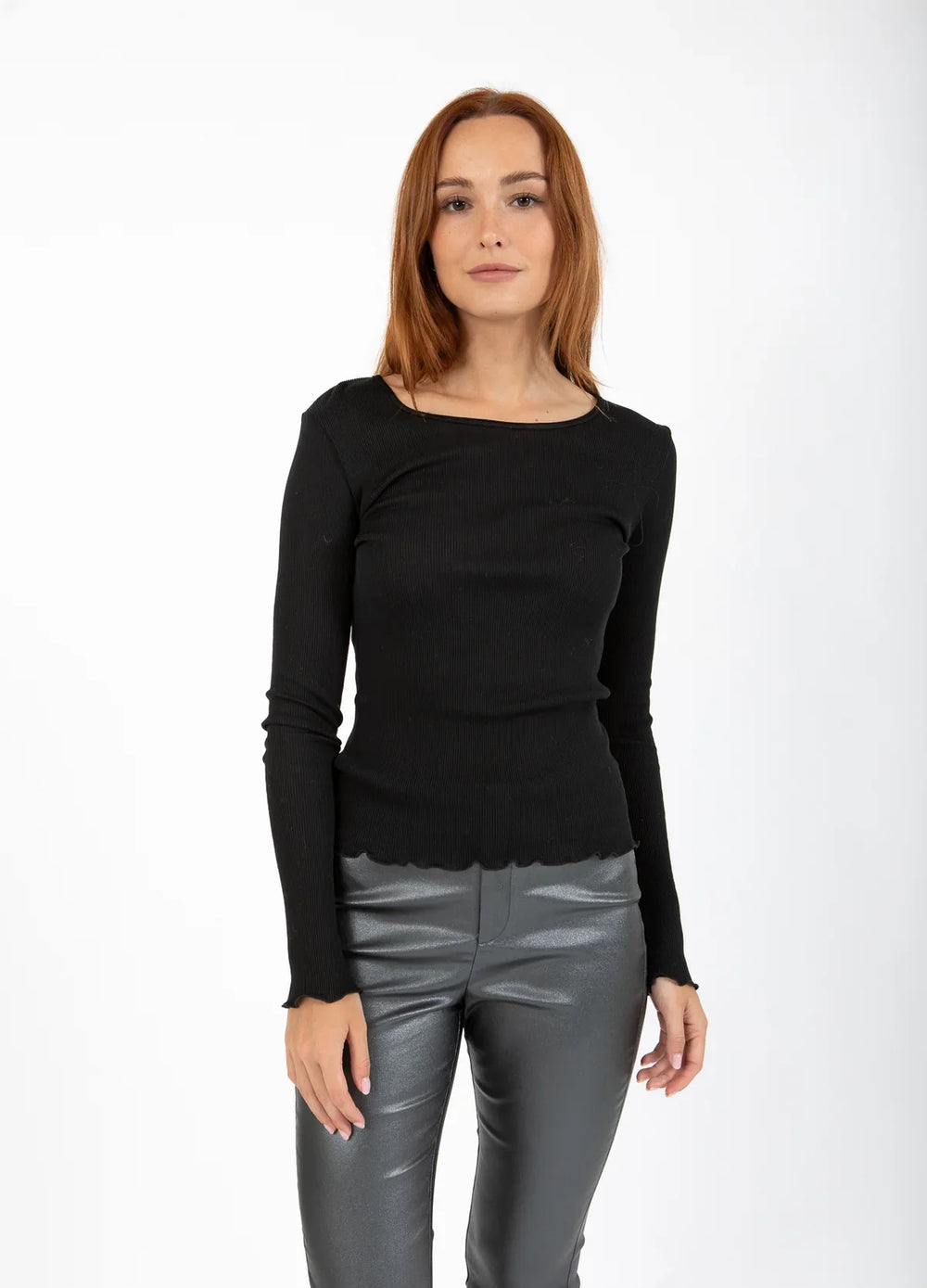 CC Heart - Bluse - Silke Sort - Poppy - Stilkompagniet.dk