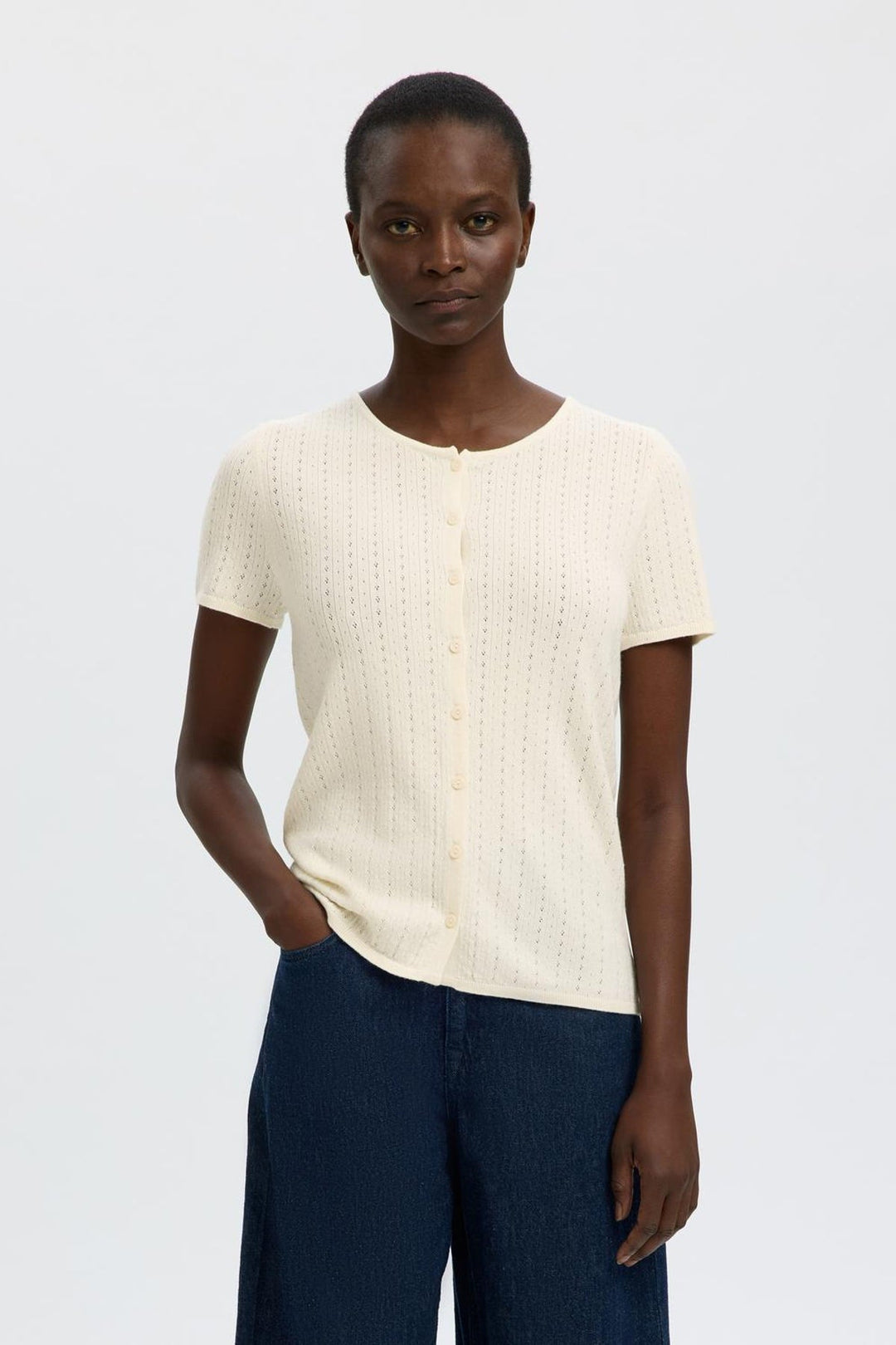 Selected Femme - Cardigan - Egret - Helle Pointel