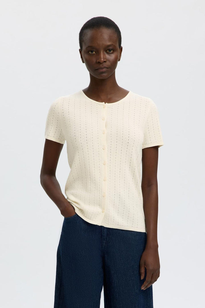 Selected Femme - Cardigan - Egret - Helle Pointel