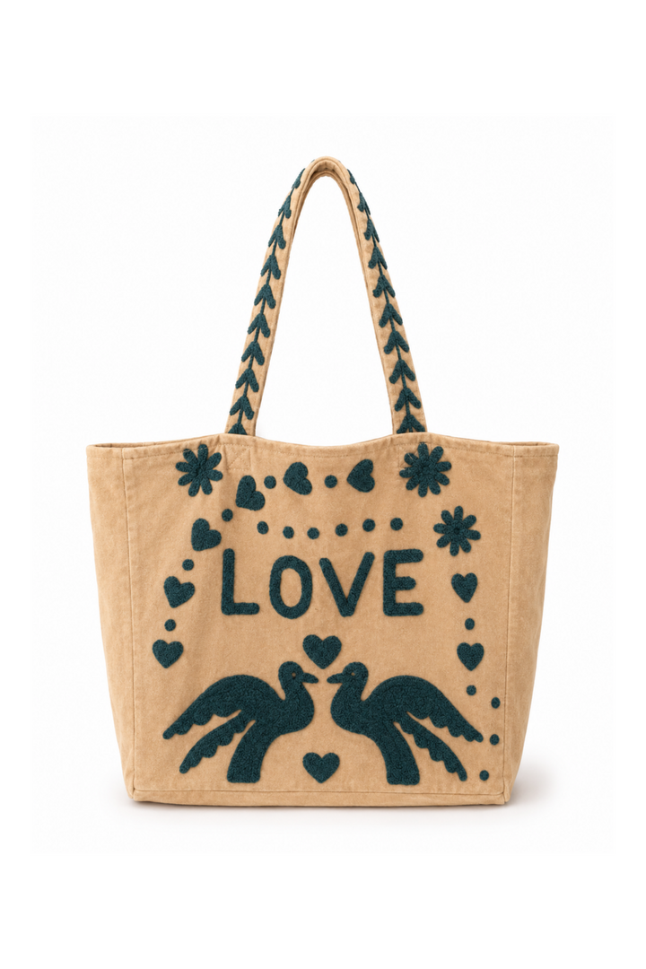 Cofur - Totebag - Sand/Grøn 02 - Velvet Love
