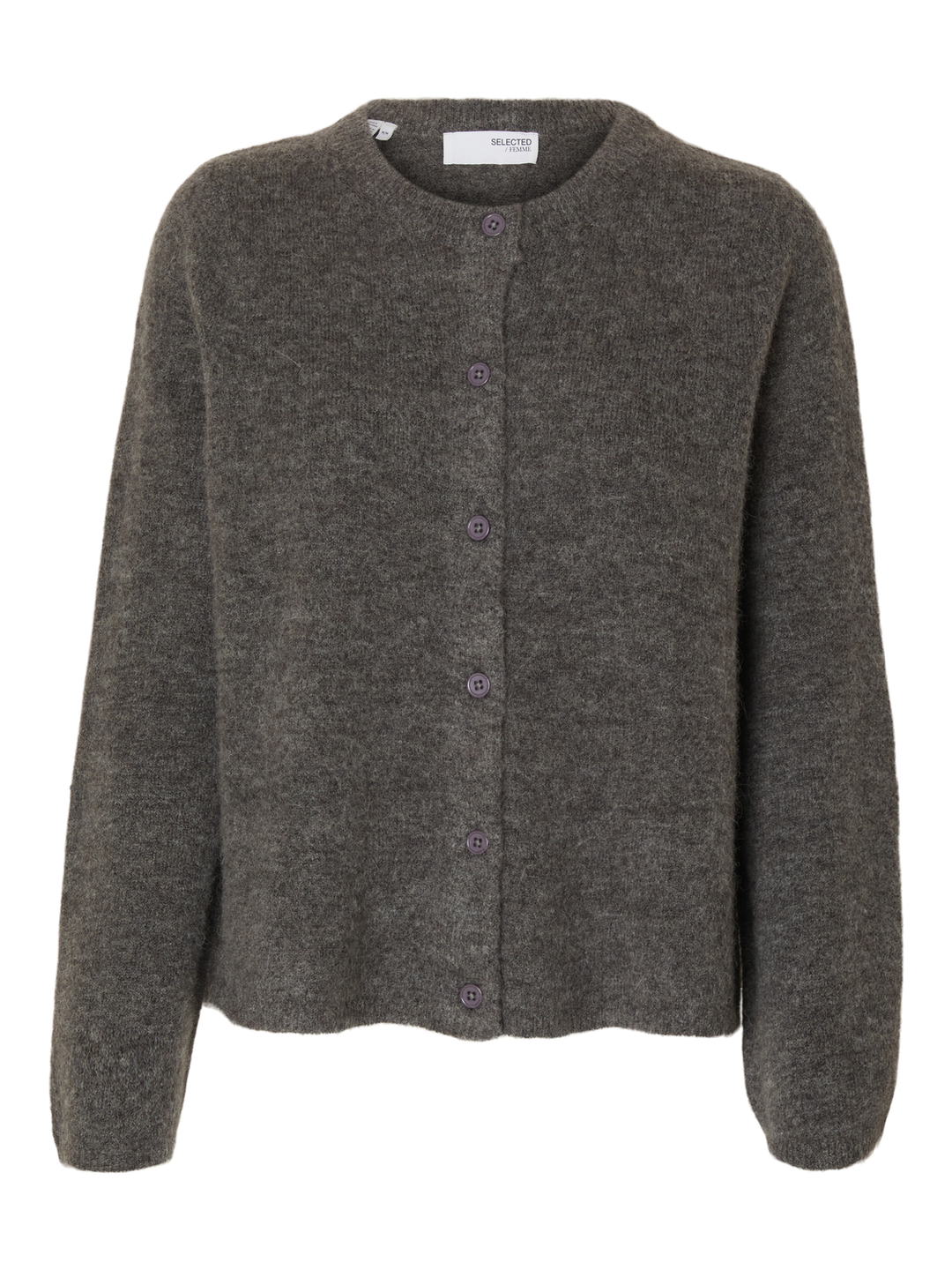 Selected Femme - Strik Cardigan - Grey Melange - Lulu - Stilkompagniet.dk