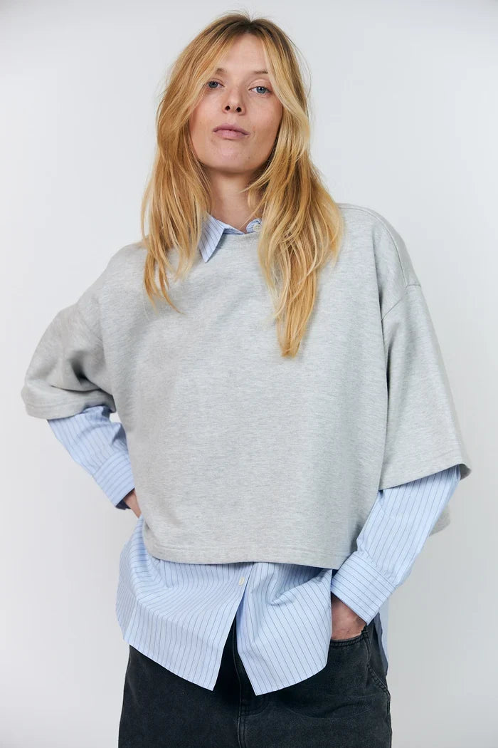 Lollys Laundry - Sweatshirt - 13 Light Grey Melange - Danll Boxy