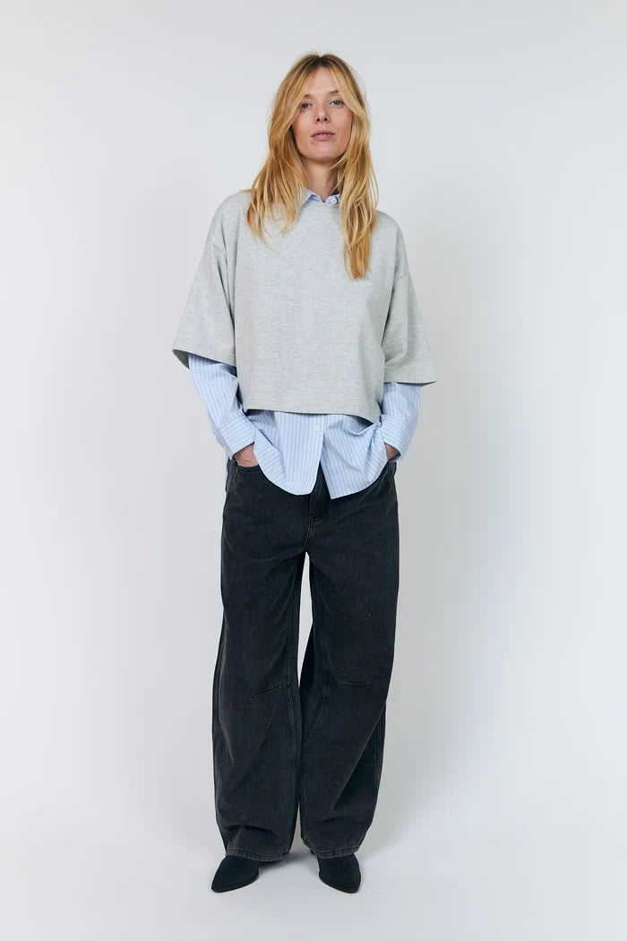 Lollys Laundry - Sweatshirt - 13 Light Grey Melange - Danll Boxy