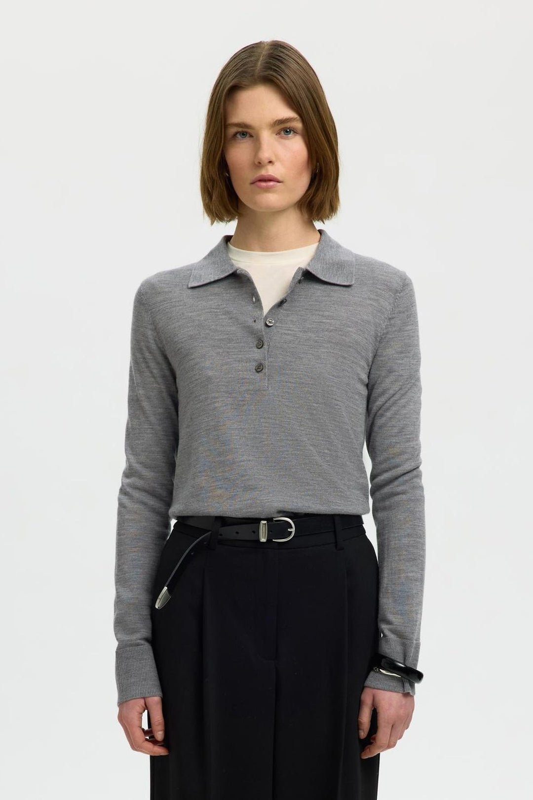 Selected Femme - Trøje - Medium grey melange - Thea