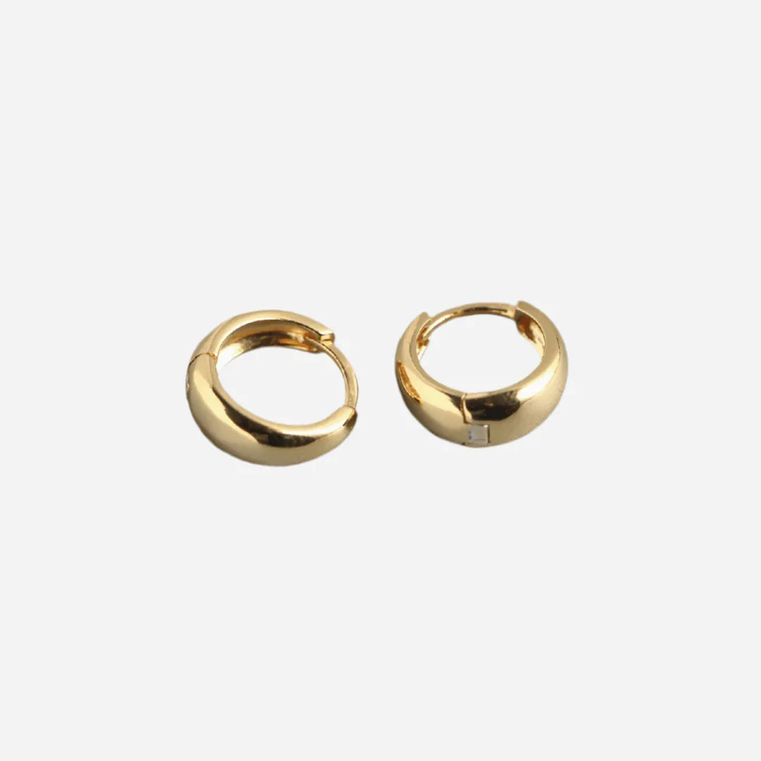 Andcopenhagen - Øreringe hoops - 18 karat guldbelagt 925 sterlingsølv - Anika Small Chunky hoop - Stilkompagniet.dk