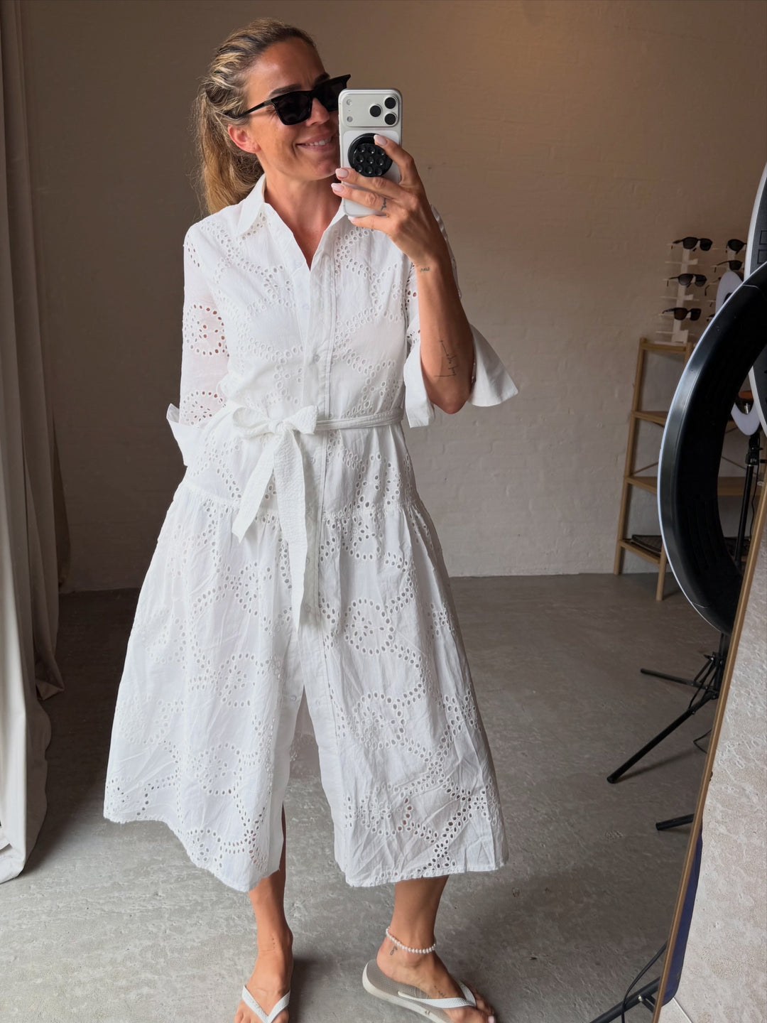 Andcopenhagen Studio - Lang kjole - Hvid - Christine