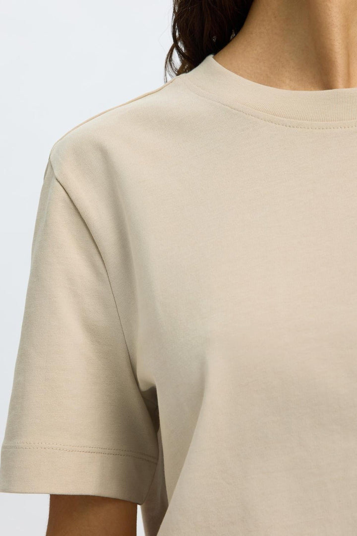 Selected Femme - T-shirt - Oatmeal - Essential