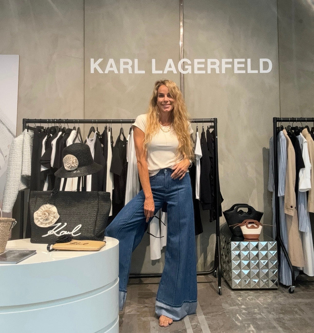 Karl Lagerfeld - Jeans - Blue denim - Folded wide leg - Stilkompagniet.dk