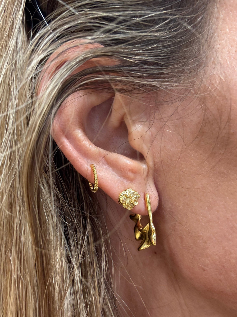 Andcopenhagen - Øreringe studs - 18 karat forgyldt 925 sterlingsølv - Anna Big - Stilkompagniet.dk