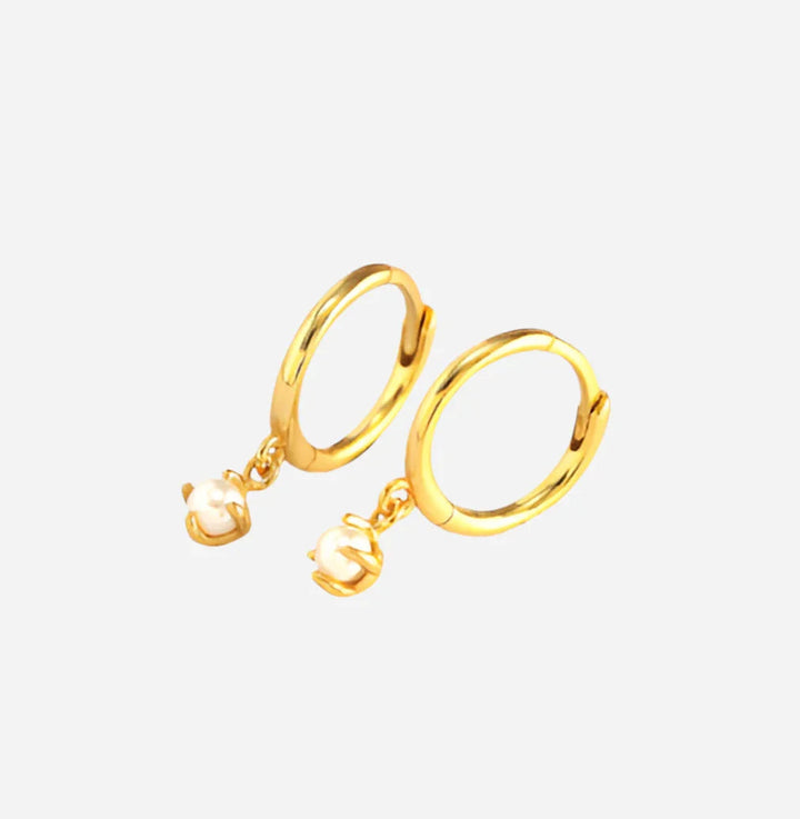 Andcopenhagen Jewelry - Øreringe hoops - 18 karat Guldbelagt 925 sterlingsølv - Monica Pearl