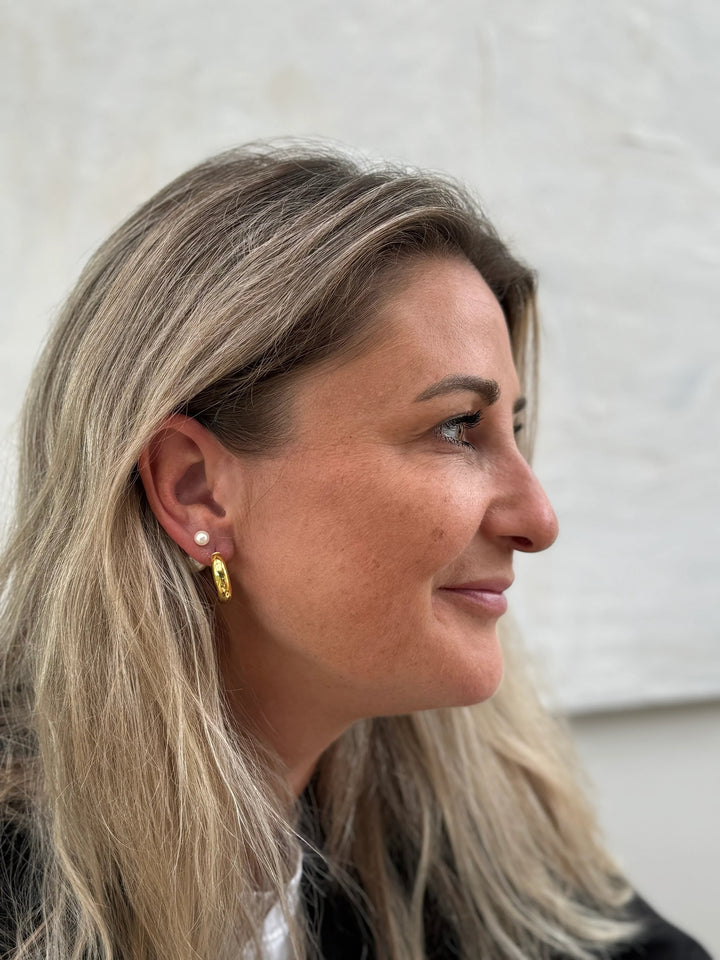 Andcopenhagen - Øreringe - 18 karat guldbelagt 925 sterlingsølv - Sophie small double pearl - Stilkompagniet.dk