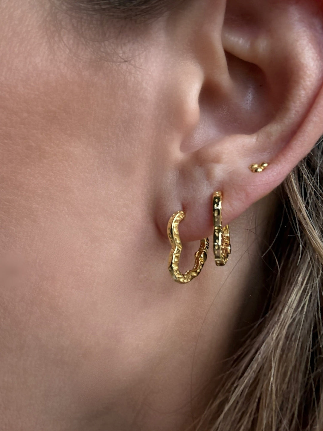 Andcopenhagen - Øreringe - 18 karat forgyldt 925 sterlingsølv - Liza Heart Hoops