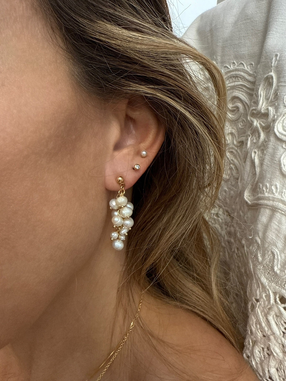 Andcopenhagen - Øreringe -  18 karat guldbelagt messing - Ally Perle