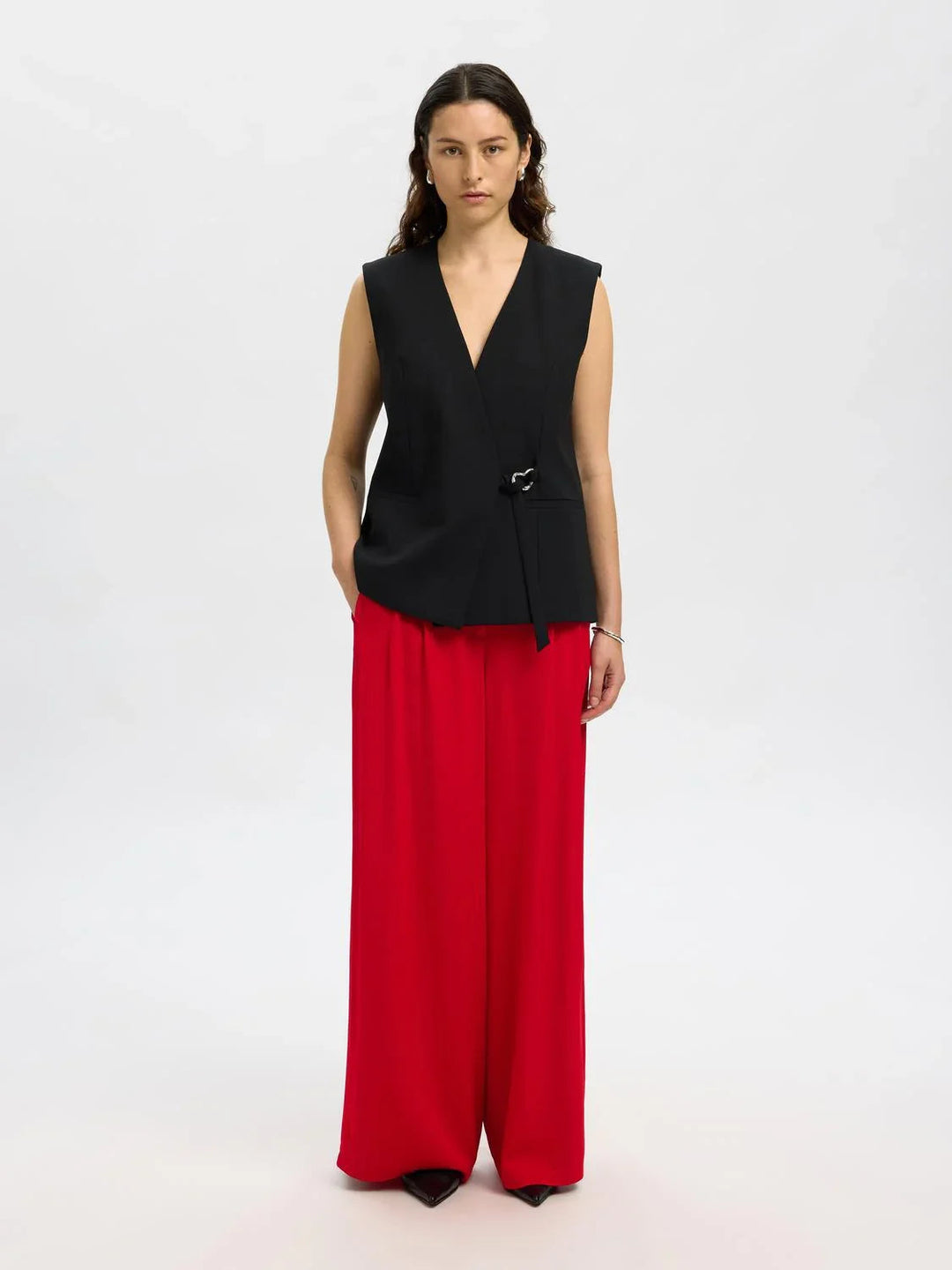 Selected Femme - Bukser - Rød - Leonore - Stilkompagniet.dk