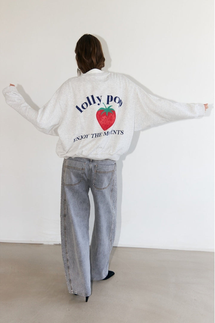 Lollys Laundry - Sweatshirt - Grå - Sydney Strawberry