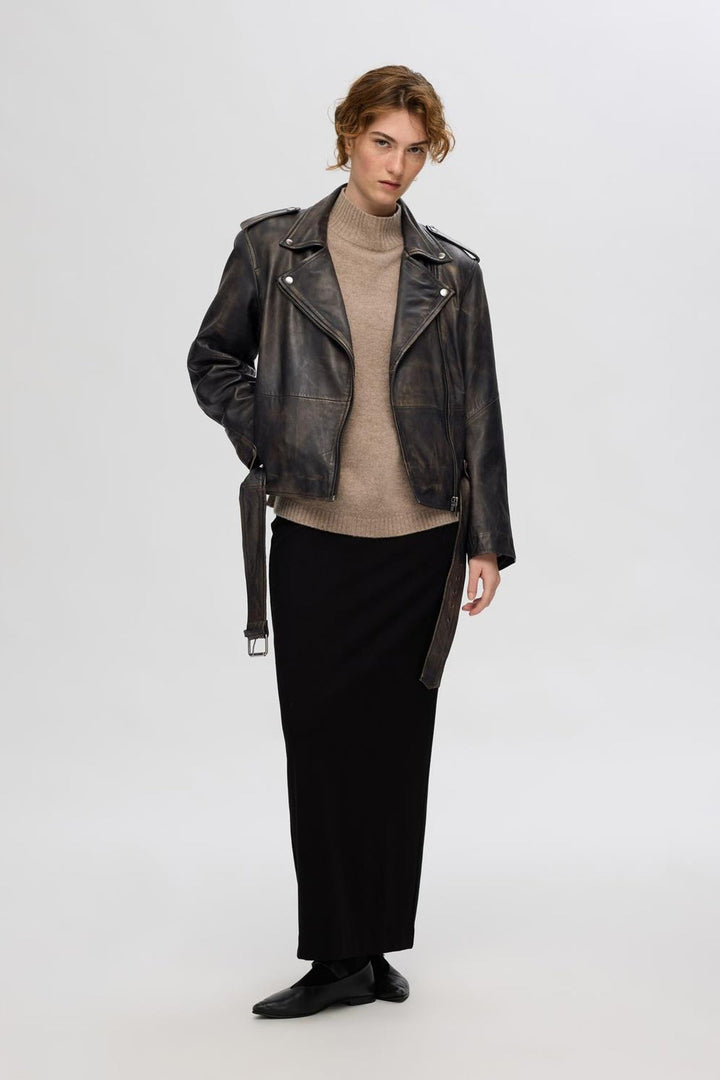 Selected Femme - Læderjakke - Black - Nana