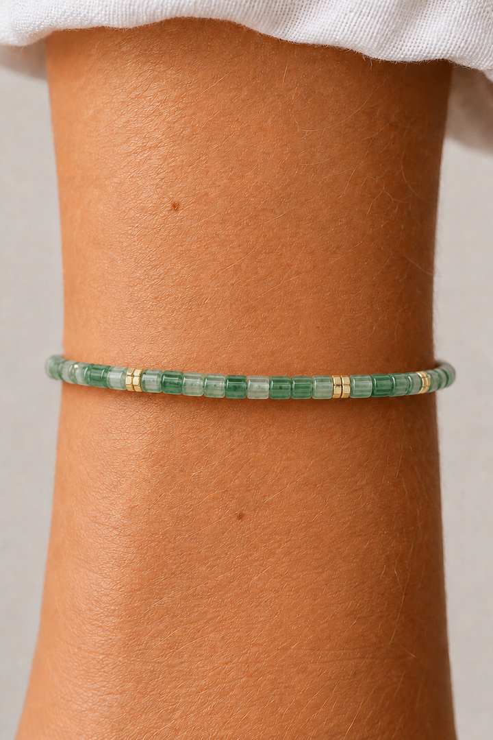 Andcopenhagen Jewelry - Perlearmbånd - Green Aventurine - Skylar