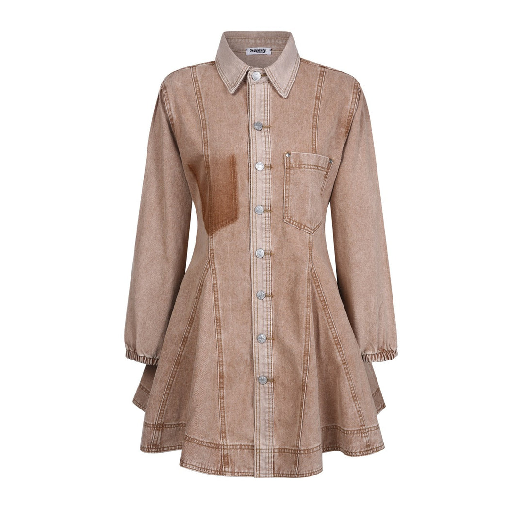 Sassy Copenhagen - Denimkjole - Brun - Ottela