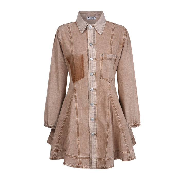 Sassy Copenhagen - Denimkjole - Brun - Ottela