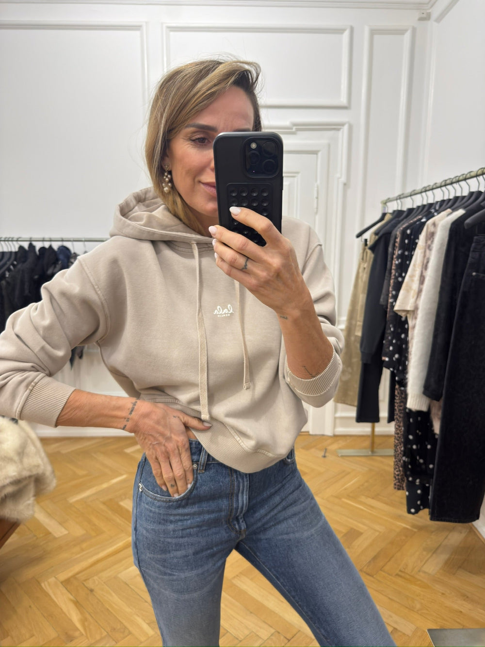 Lala Berlin - Hoodie - Washed Beige - Lala Hoodie 1, billede 2