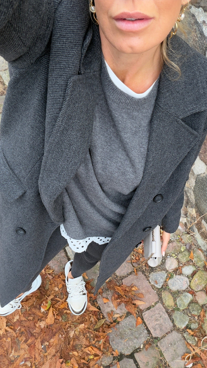 My Essential Wardrobe - Frakke - Dark Grey Melange - Frannie