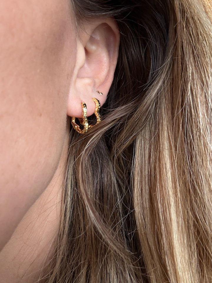Andcopenhagen - Øreringe - 18 karat forgyldt 925 sterlingsølv - Liza Heart Hoops