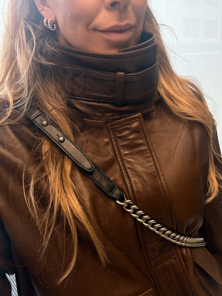 My Essential Wardrobe - Læderjakke - Brun - Dina