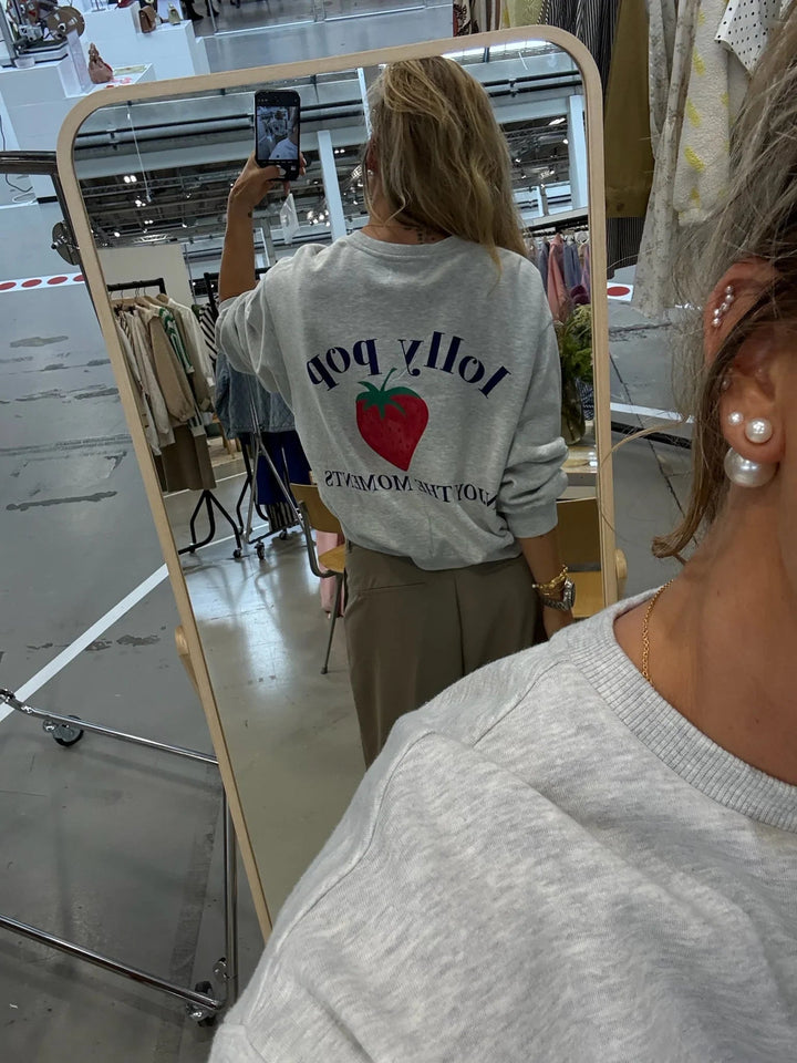Lollys Laundry - Sweatshirt - Grå - Sydney Strawberry