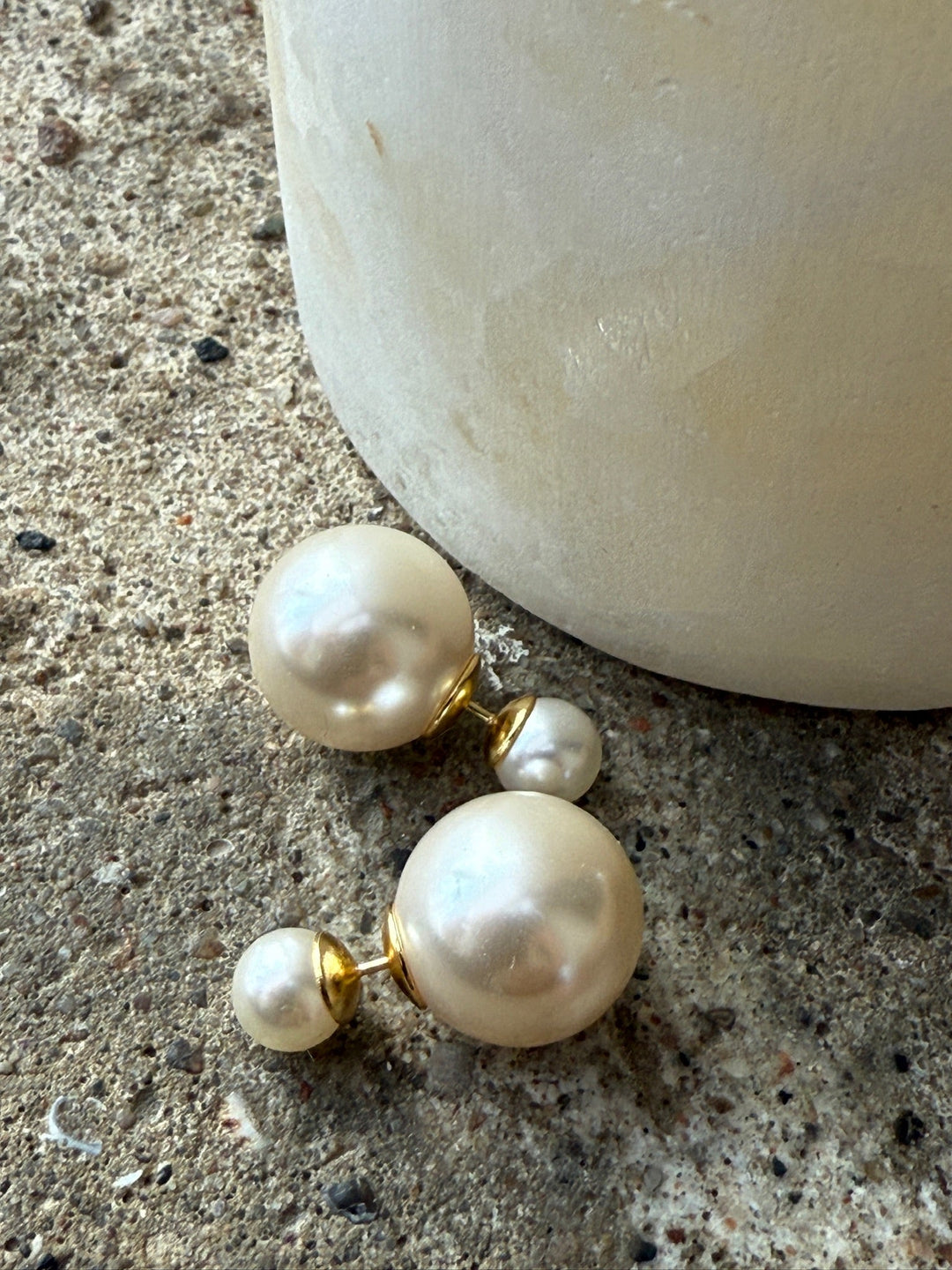 Andcopenhagen - Sophie double pearl Øreringe - 18 karat guldbelagt sterlingsølv