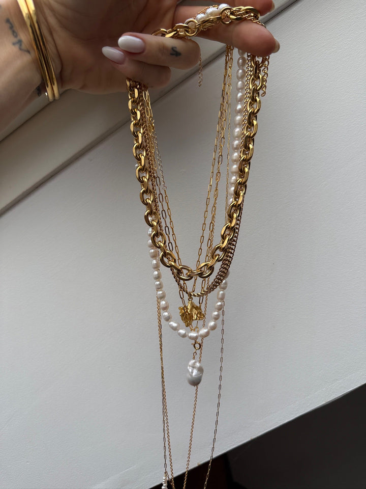 Andcopenhagen - Halskæde - 18 karat guldbelagt messing - Baroque perle