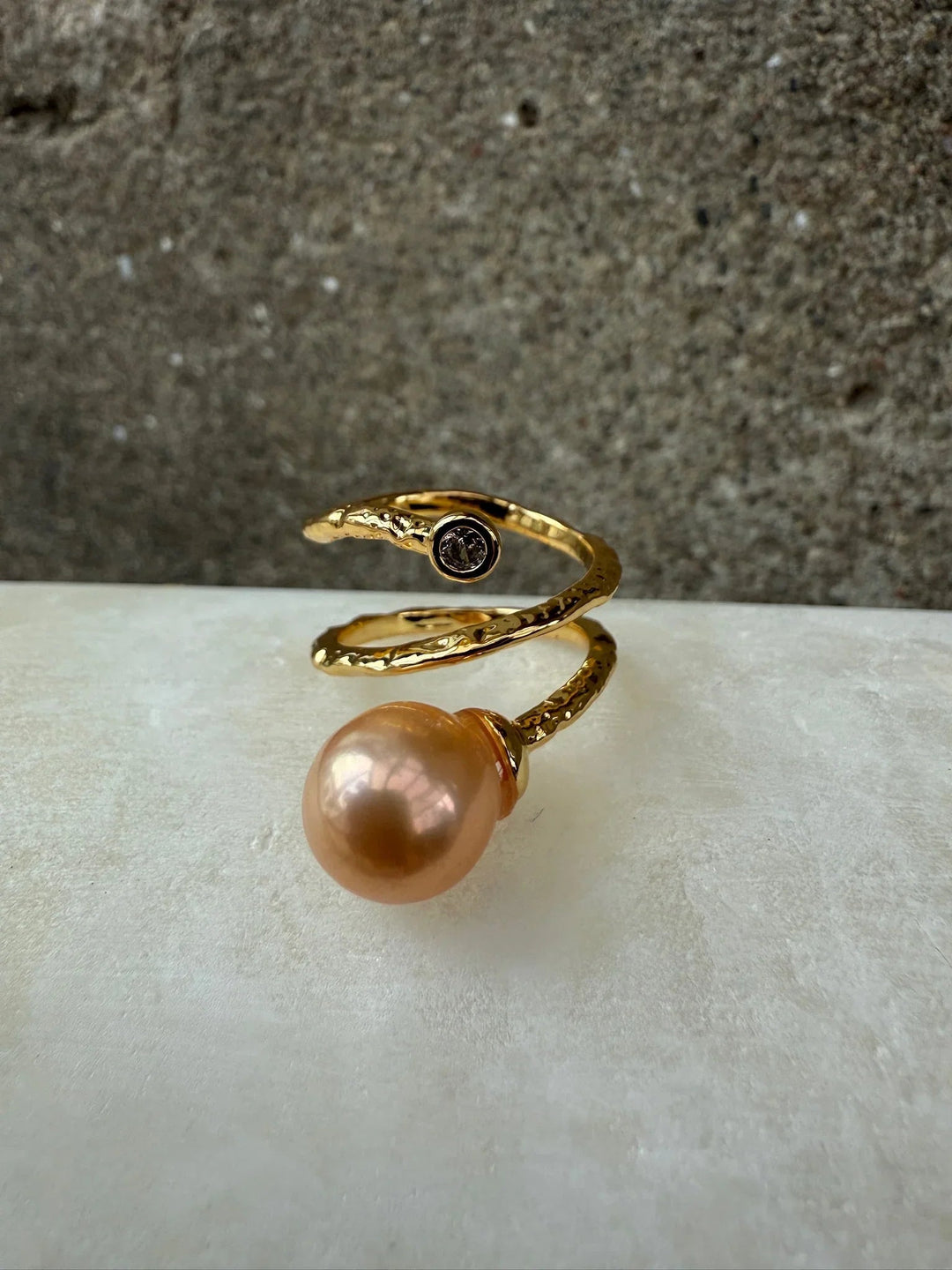 Andcopenhagen Jewelry Icon Collection - Ring - 18 karat guldbelagt messing - Rose Pearl Ivy
