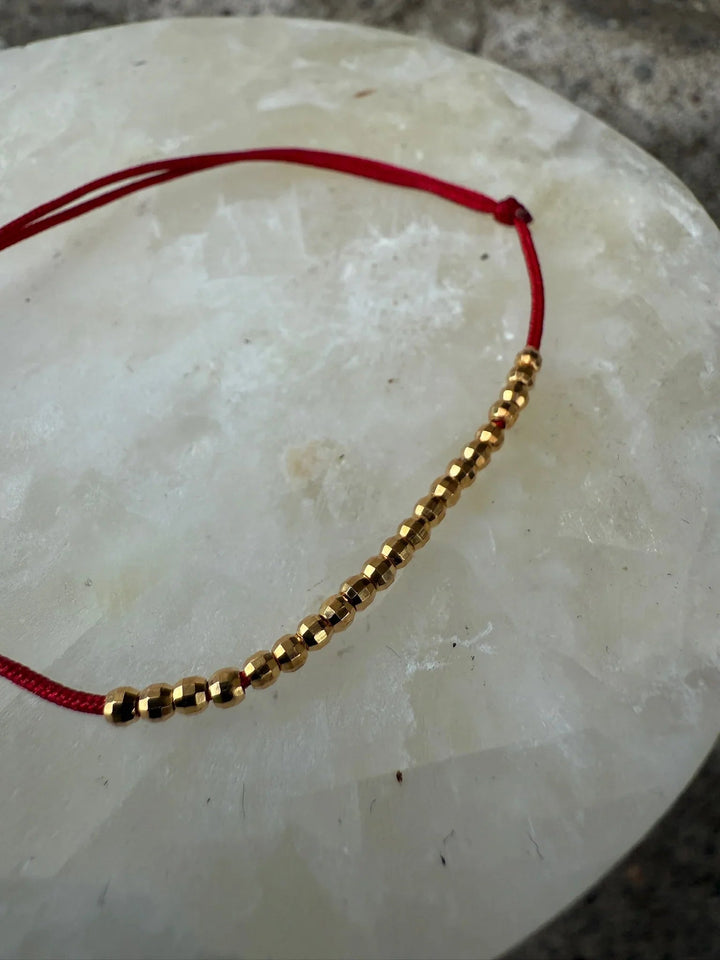 Andcopenhagen Jewelry - Perlearmbånd - Rød/Guld - Fina