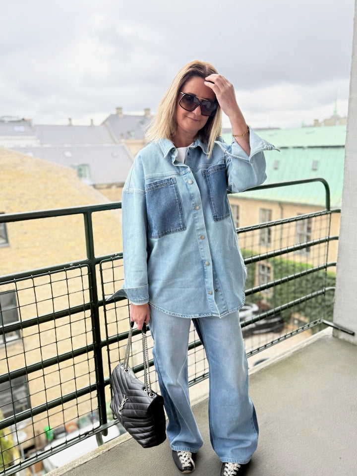 My Essential Wardrobe - Denimskjorte - Light Blue - Mazie Boxy Mix