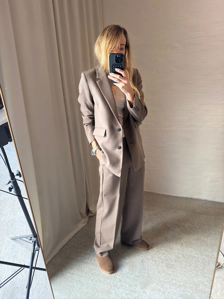 Selected Femme - Bukser - Chocolate Chip - Rita MW wide pant