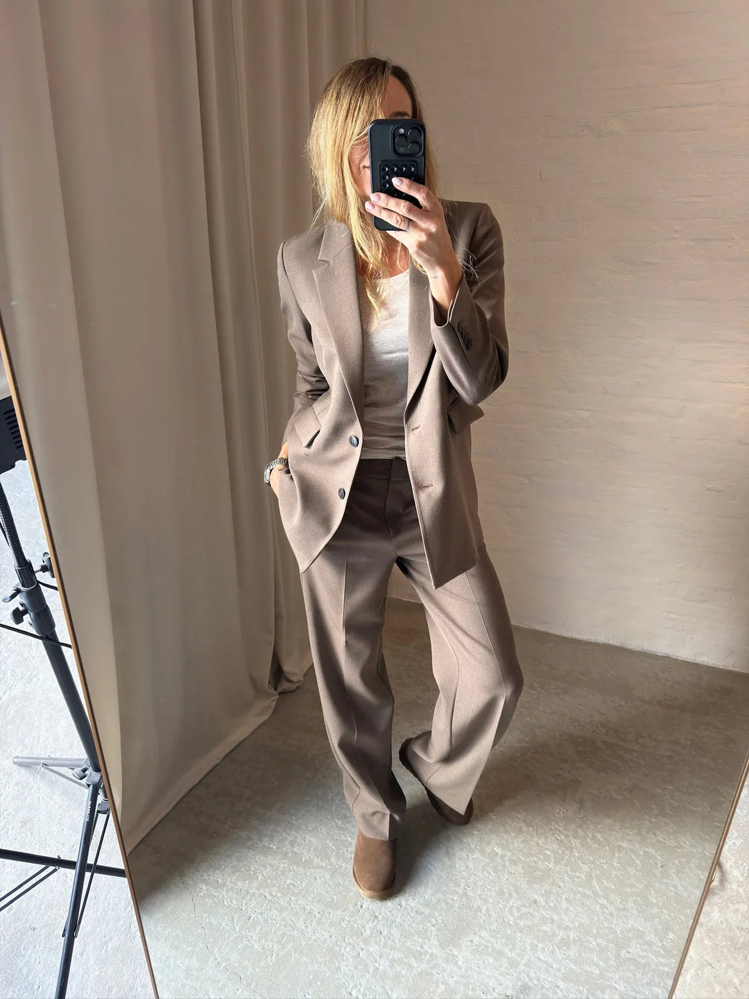 Selected Femme - Bukser - Chocolate Chip - Rita MW wide pant