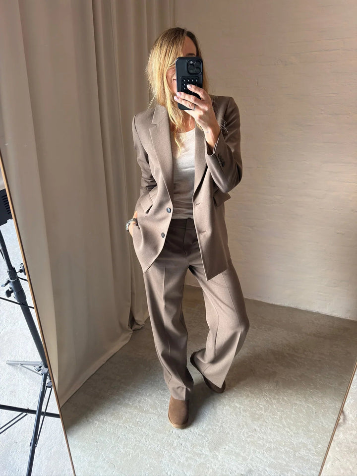 Selected Femme - Bukser - Chocolate Chip - Rita MW wide pant