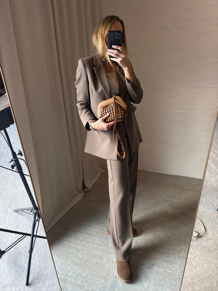 Selected Femme - Bukser - Chocolate Chip - Rita MW wide pant